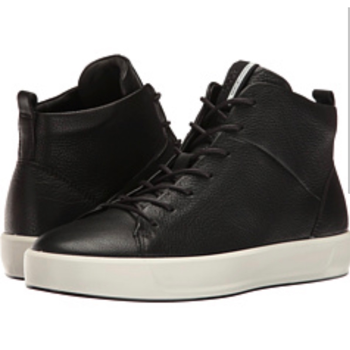 Ecco Soft 7 High Top Sneaker Womens 38 Black Excellent Leather Minimalist Street